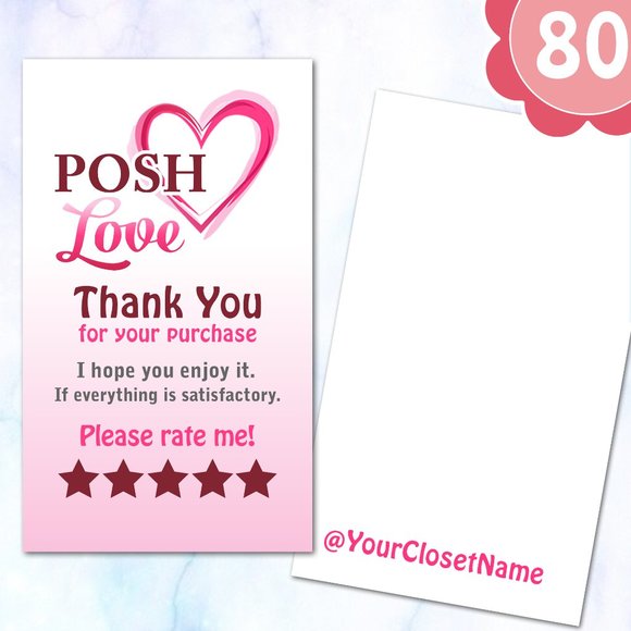 By lbrmickeydesign Other - 80 Customized Hearts Thank you cards 3.5" x 2"